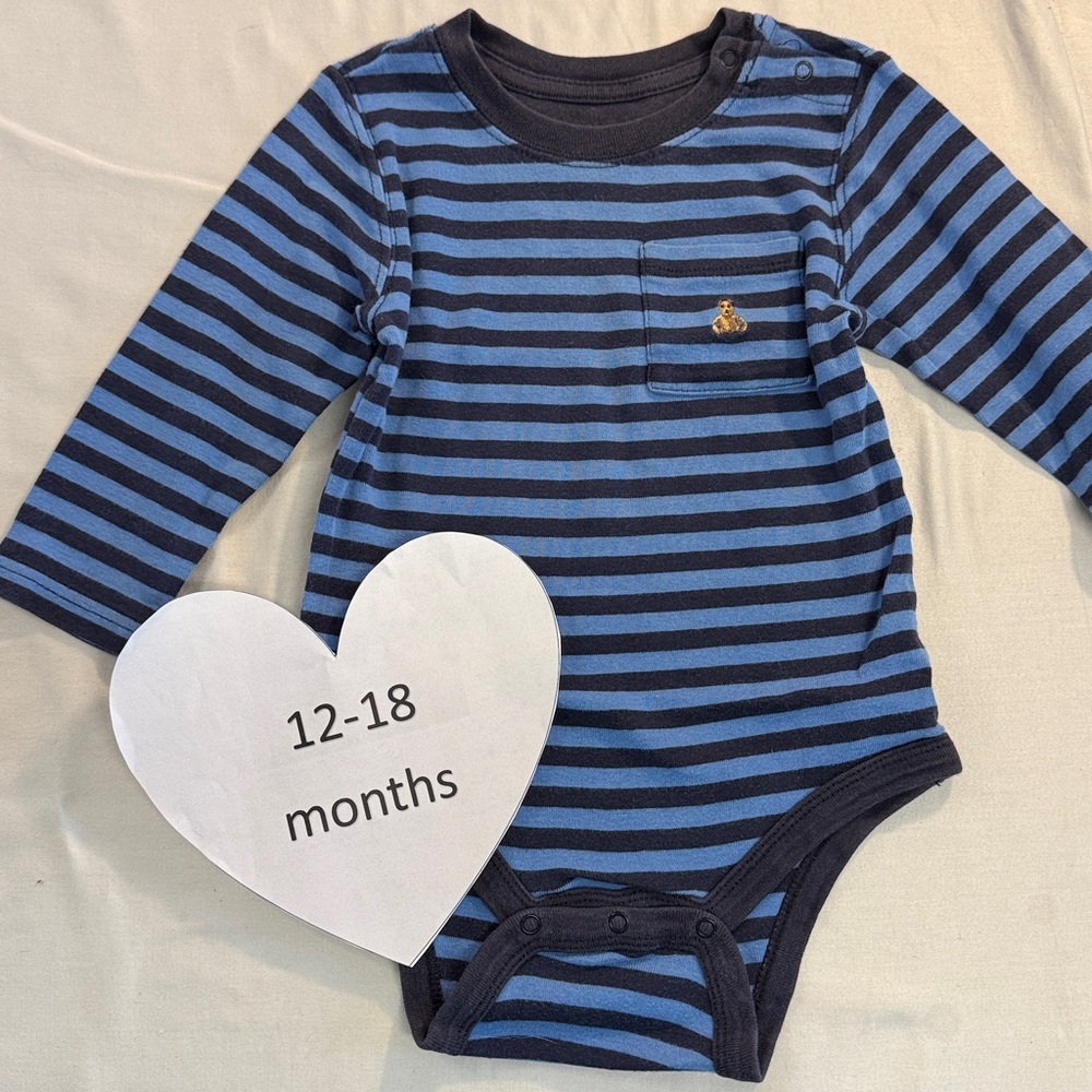 GAP - Striped Blue and Black Kids One Piece